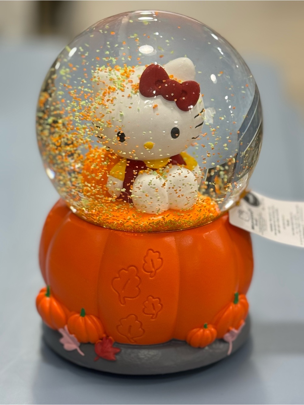 Hello Kitty Pumpkin Musical Snow Globe Halloween Decor